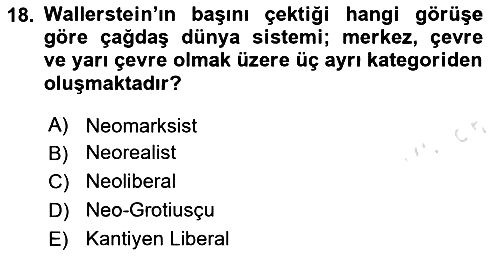 Uluslararası Politika 2 2024-2025 Ara Sınav - 18. soru