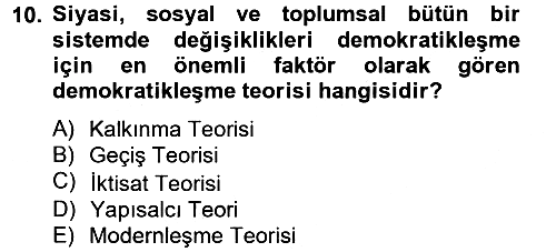 Uluslararası Politika 2 2012-2013 Dönem Sonu Sınavı - 10. soru