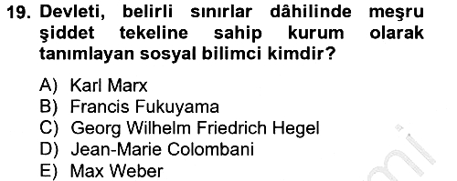 Uluslararası Politika 2 2012-2013 Dönem Sonu Sınavı - 19. soru