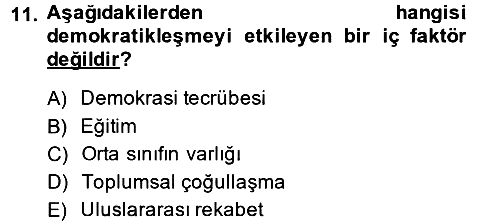 Uluslararası Politika 2 2013-2014 Dönem Sonu Sınavı - 11. soru