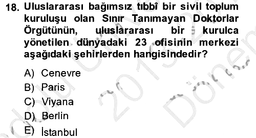 Uluslararası Politika 2 2013-2014 Dönem Sonu Sınavı - 18. soru