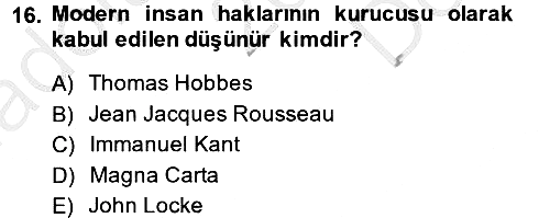 Uluslararası Politika 2 2014-2015 Dönem Sonu Sınavı - 16. soru