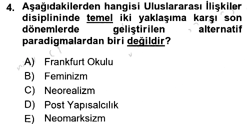 Uluslararası Politika 2 2015-2016 Dönem Sonu Sınavı - 4. soru