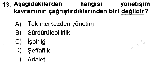 Uluslararası Politika 2 2015-2016 Dönem Sonu Sınavı - 13. soru