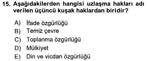 Uluslararası Politika 2 2015-2016 Dönem Sonu Sınavı - 15. soru