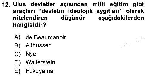 Uluslararası Politika 2 2024-2025 Dönem Sonu Sınavı - 12. soru