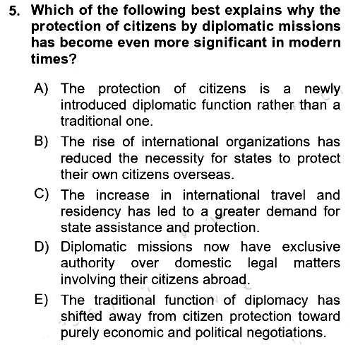 Diplomacy 2024-2025 Ara Sınav - 5. soru