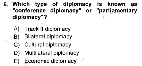Diplomacy 2023-2024 Dönem Sonu Sınavı - 6. soru