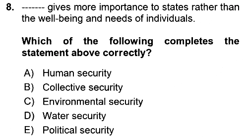 International Security 2022-2023 Yaz Okulu Sınavı - 8. soru