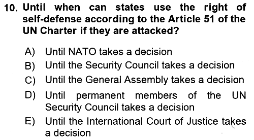 International Security 2022-2023 Yaz Okulu Sınavı - 10. soru