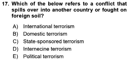 International Security 2022-2023 Yaz Okulu Sınavı - 17. soru