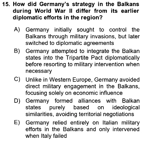 The Balkans 2024-2025 Ara Sınav - 15. soru