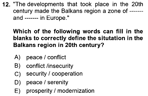 The Balkans 2023-2024 Dönem Sonu Sınavı - 12. soru