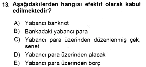 Dış Ticaret İşlemlerinin Muhasebeleştirilmesi 2018-2019 Ara Sınav - 13. soru