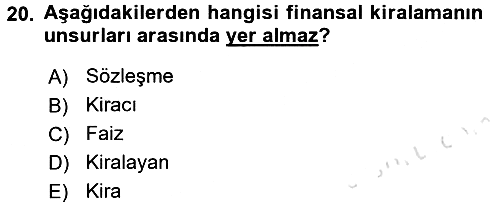 Dış Ticaret İşlemlerinin Muhasebeleştirilmesi 2015-2016 Dönem Sonu Sınavı - 20. soru
