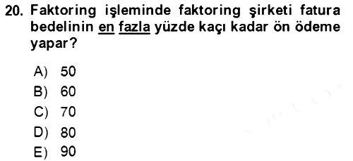 Dış Ticaret İşlemlerinin Muhasebeleştirilmesi 2017-2018 Dönem Sonu Sınavı - 20. soru