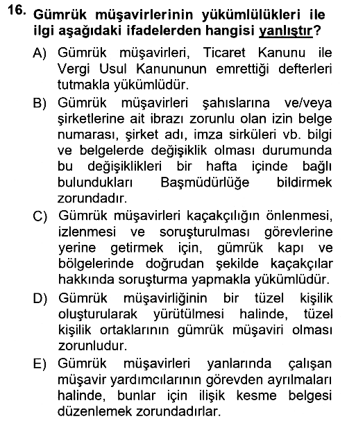 Dış Ticarette Girişimcilik 2012-2013 Ara Sınav - 16. soru