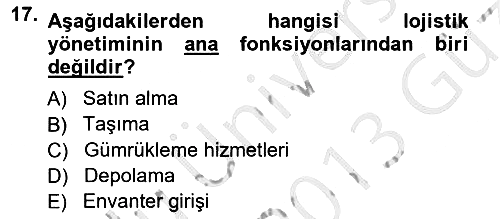 Dış Ticarette Girişimcilik 2012-2013 Ara Sınav - 17. soru