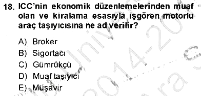 Dış Ticarette Girişimcilik 2014-2015 Ara Sınav - 18. soru