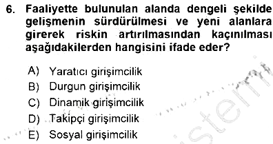 Dış Ticarette Girişimcilik 2015-2016 Ara Sınav - 6. soru
