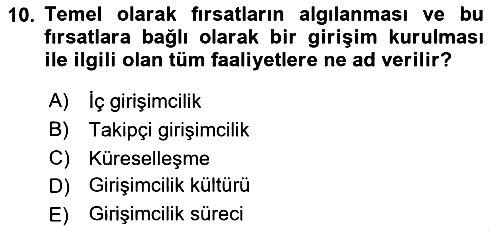 Dış Ticarette Girişimcilik 2022-2023 Ara Sınav - 10. soru