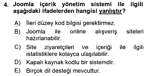 İçerik Yönetim Sistemleri 2024-2025 Dönem Sonu Sınavı - 4. soru