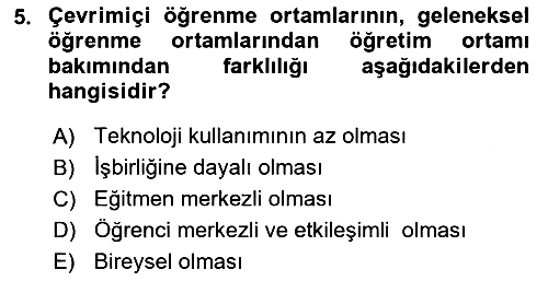 Öğrenme Yönetim Sistemleri 2017-2018 Ara Sınav - 5. soru