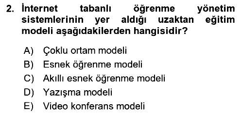 Öğrenme Yönetim Sistemleri 2018-2019 Ara Sınav - 2. soru