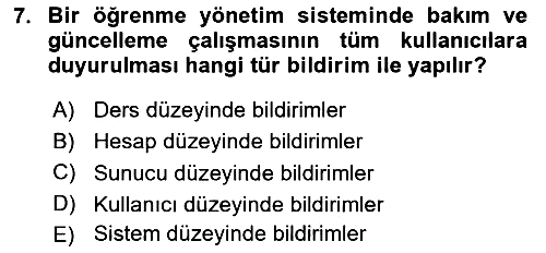 Öğrenme Yönetim Sistemleri 2025-2026 Dönem Sonu Sınavı - 7. soru