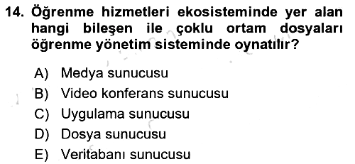 Öğrenme Yönetim Sistemleri 2025-2026 Dönem Sonu Sınavı - 14. soru