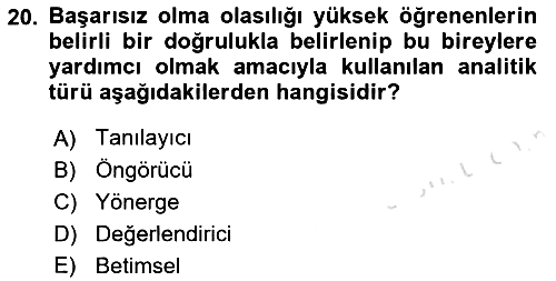 Öğrenme Yönetim Sistemleri 2021-2022 Yaz Okulu Sınavı - 20. soru