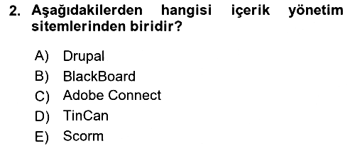 Öğrenme Yönetim Sistemleri 2023-2024 Yaz Okulu Sınavı - 2. soru