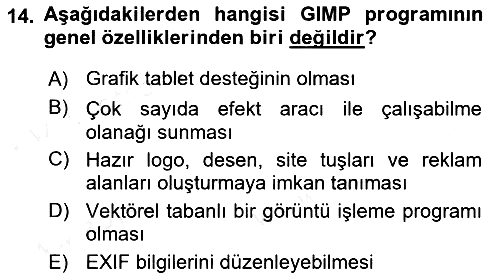 Web Grafik Tasarımı 2017-2018 Dönem Sonu Sınavı - 14. soru