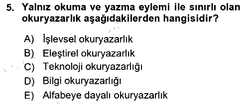 Web Okuryazarlığı 2018-2019 3 Ders Sınavı - 5. soru