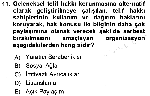 Web Okuryazarlığı 2017-2018 Ara Sınav - 11. soru