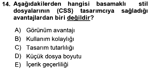 Web Okuryazarlığı 2017-2018 Ara Sınav - 14. soru