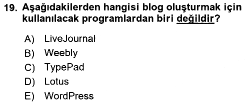 Web Yayıncılığı Araçları 2017-2018 3 Ders Sınavı - 19. soru