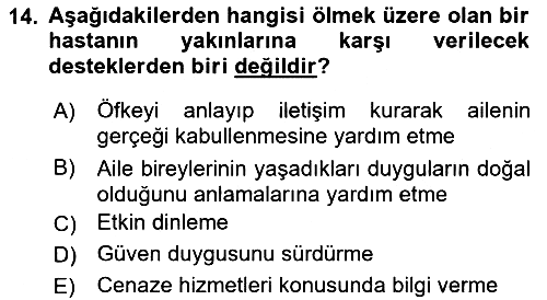 Bakım Elemanı Yetiştirme Ve Geliştirme 1 2021-2022 Ara Sınav - 14. soru