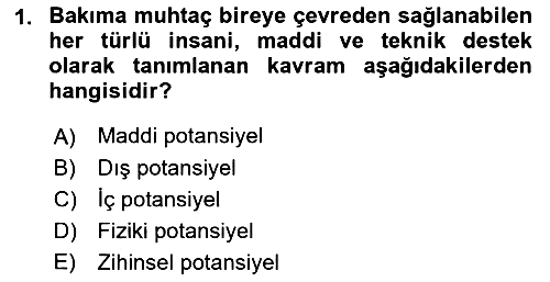 Bakım Elemanı Yetiştirme Ve Geliştirme 1 2022-2023 Dönem Sonu Sınavı - 1. soru