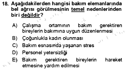 Bakım Elemanı Yetiştirme Ve Geliştirme 1 2024-2025 Dönem Sonu Sınavı - 18. soru