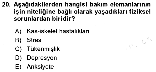 Bakım Elemanı Yetiştirme Ve Geliştirme 1 2025-2026 Dönem Sonu Sınavı - 20. soru