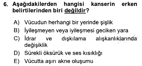 Evde Yaşlı Bakım Hizmetleri 2023-2024 Dönem Sonu Sınavı - 6. soru