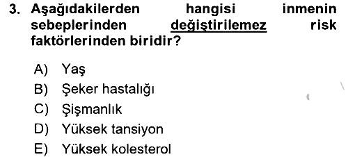 Fiziksel Rehabilitasyon 2016-2017 3 Ders Sınavı - 3. soru
