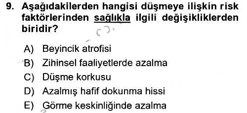 Fiziksel Rehabilitasyon 2016-2017 3 Ders Sınavı - 9. soru