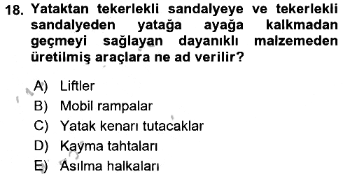 Fiziksel Rehabilitasyon 2016-2017 3 Ders Sınavı - 18. soru