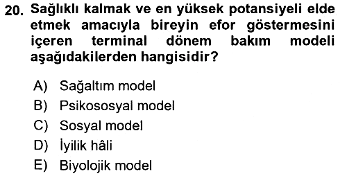 Fiziksel Rehabilitasyon 2017-2018 3 Ders Sınavı - 20. soru