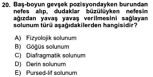Fiziksel Rehabilitasyon 2018-2019 3 Ders Sınavı - 20. soru