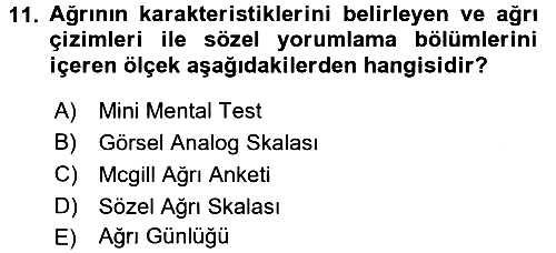 Fiziksel Rehabilitasyon 2016-2017 Ara Sınav - 11. soru