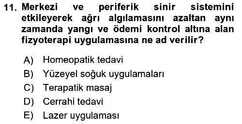 Fiziksel Rehabilitasyon 2018-2019 Ara Sınav - 11. soru