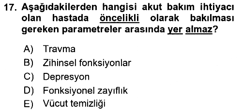 Fiziksel Rehabilitasyon 2022-2023 Ara Sınav - 17. soru